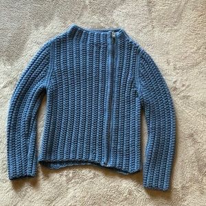Vintage Cashmere Offset Zip Sweater